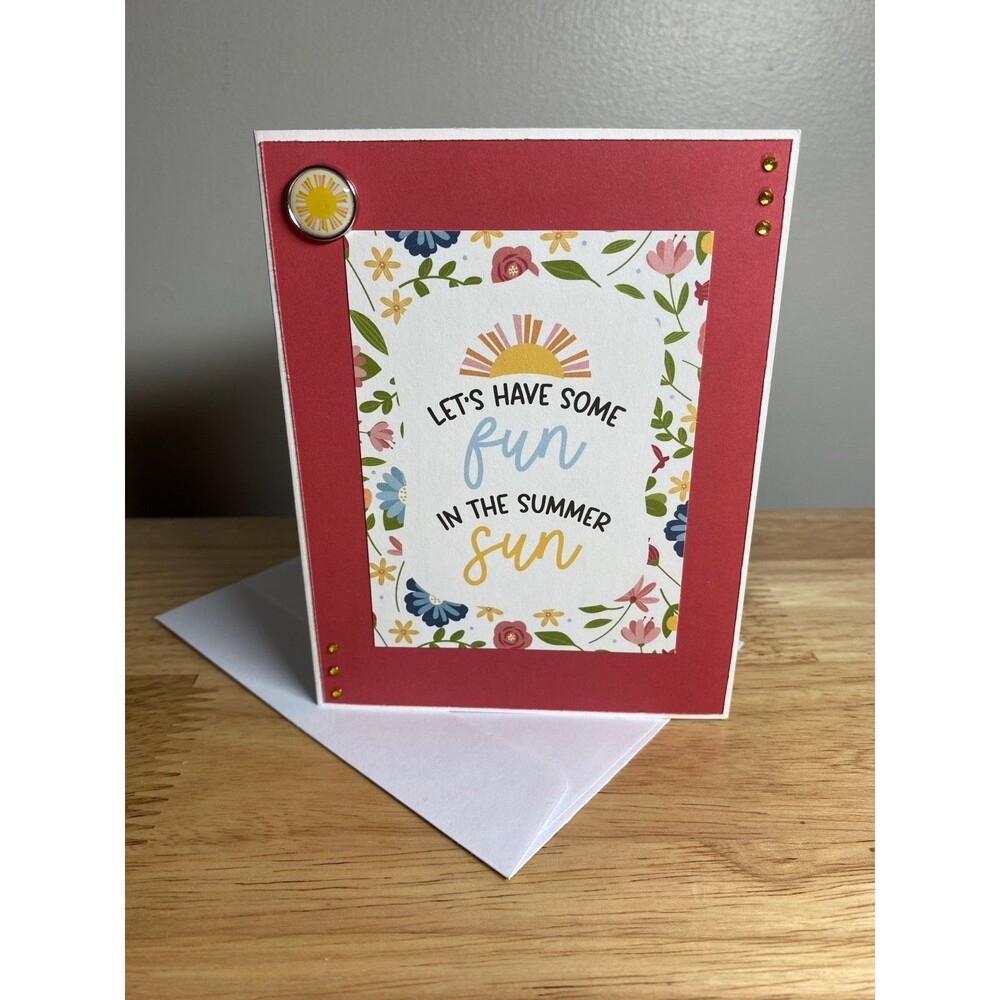 Handmade Summer Blank Greeting Card A2 & Envelope